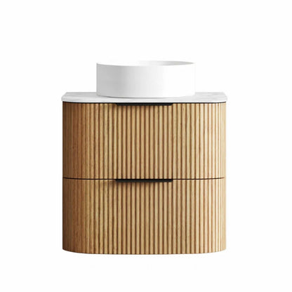 Otti Havana Fluted Curved Wall Hung Vanity with Stone Top