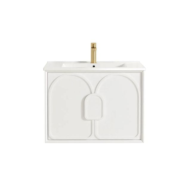 Otti Laguna Mk II Matte White Wall Hung Vanity with Ceramic Top