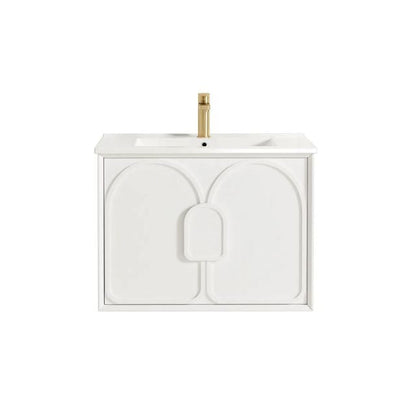 Otti Laguna Mk II Matte White Wall Hung Vanity with Ceramic Top