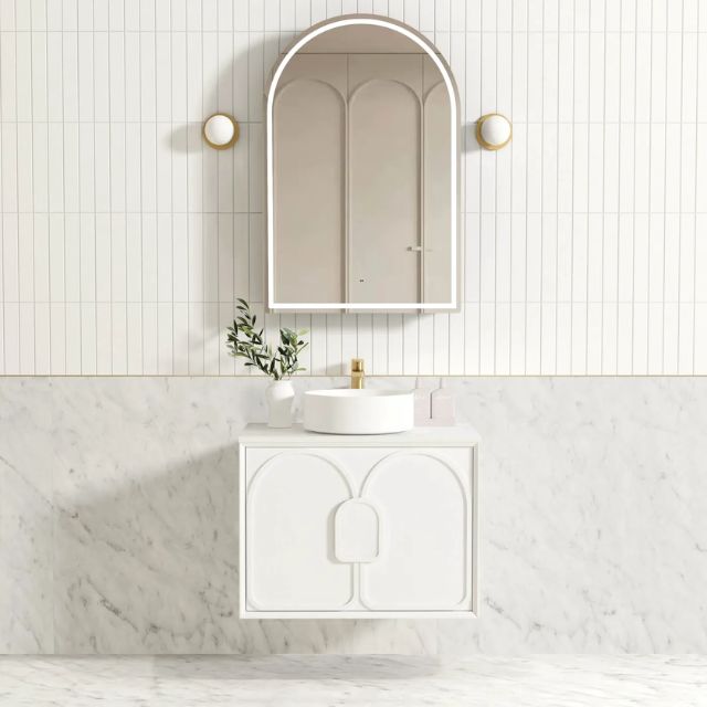 Otti Laguna Mk II Matte White Wall Hung Vanity with Pure White Top