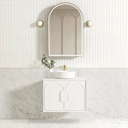 Otti Laguna Mk II Matte White Wall Hung Vanity with Pure White Top
