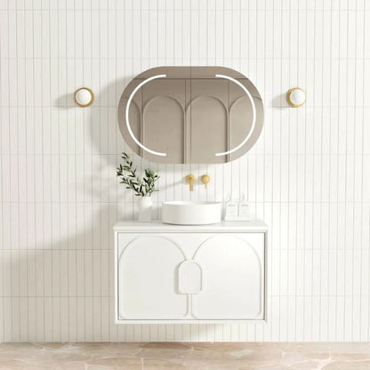 Otti Laguna Mk II Matte White Wall Hung Vanity with Pure White Top