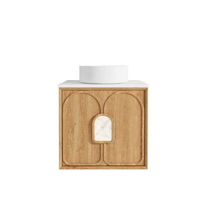 Otti Laguna Mk II Woodland Oak Wall Hung Vanity with Matte White Top