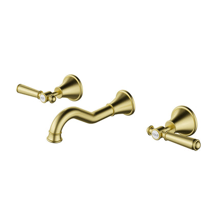 Clasico Bath Tap Set - brushed-gold / Standard Handle