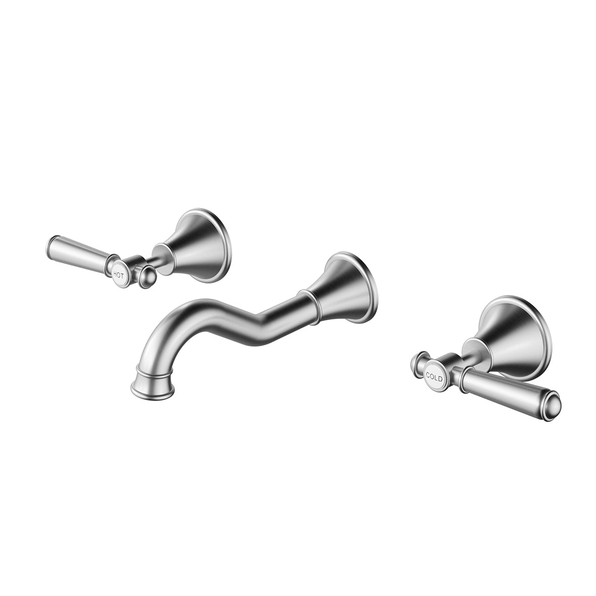 Clasico Bath Tap Set - brushed-nickel / Standard Handle