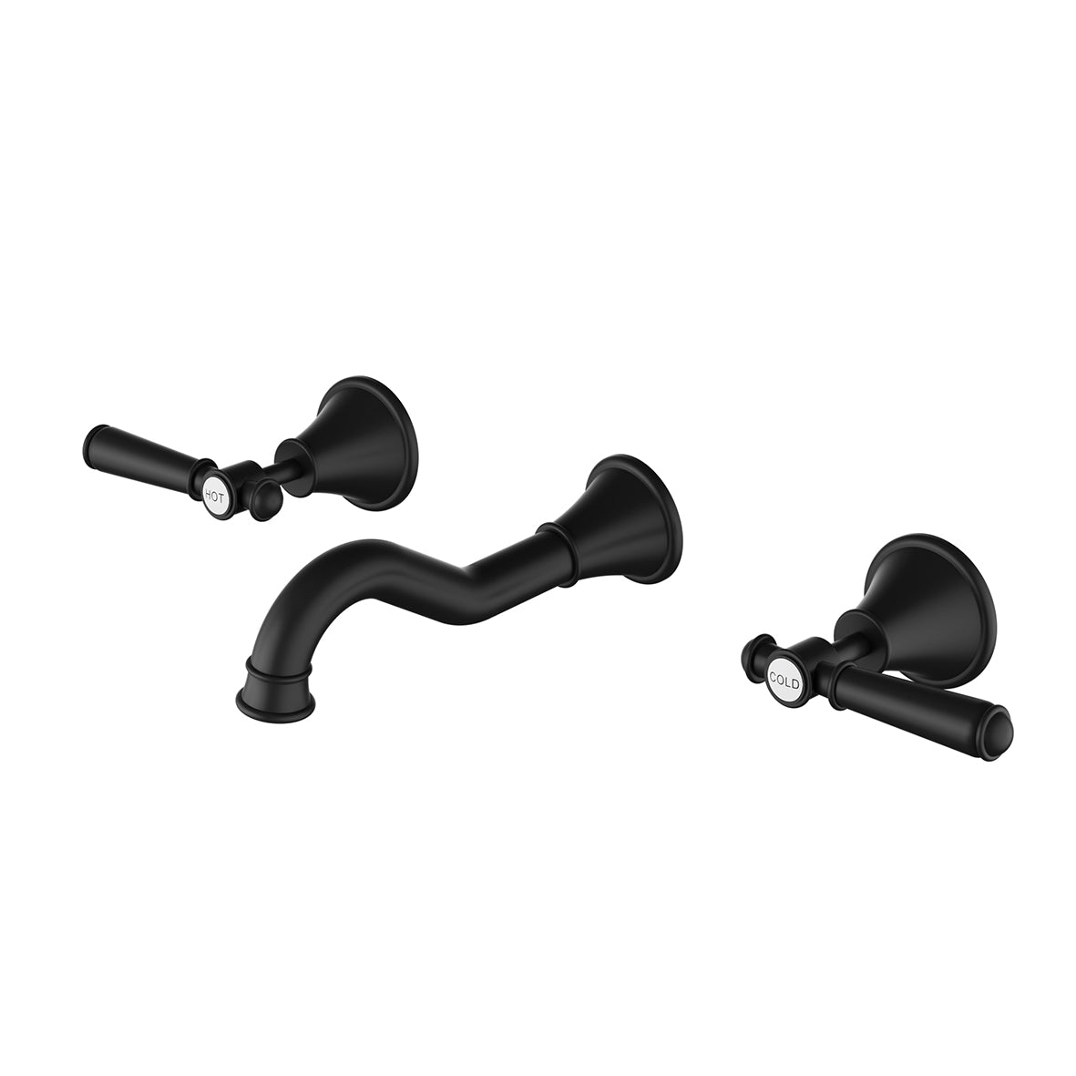 Clasico Bath Tap Set - matt-black / Standard Handle