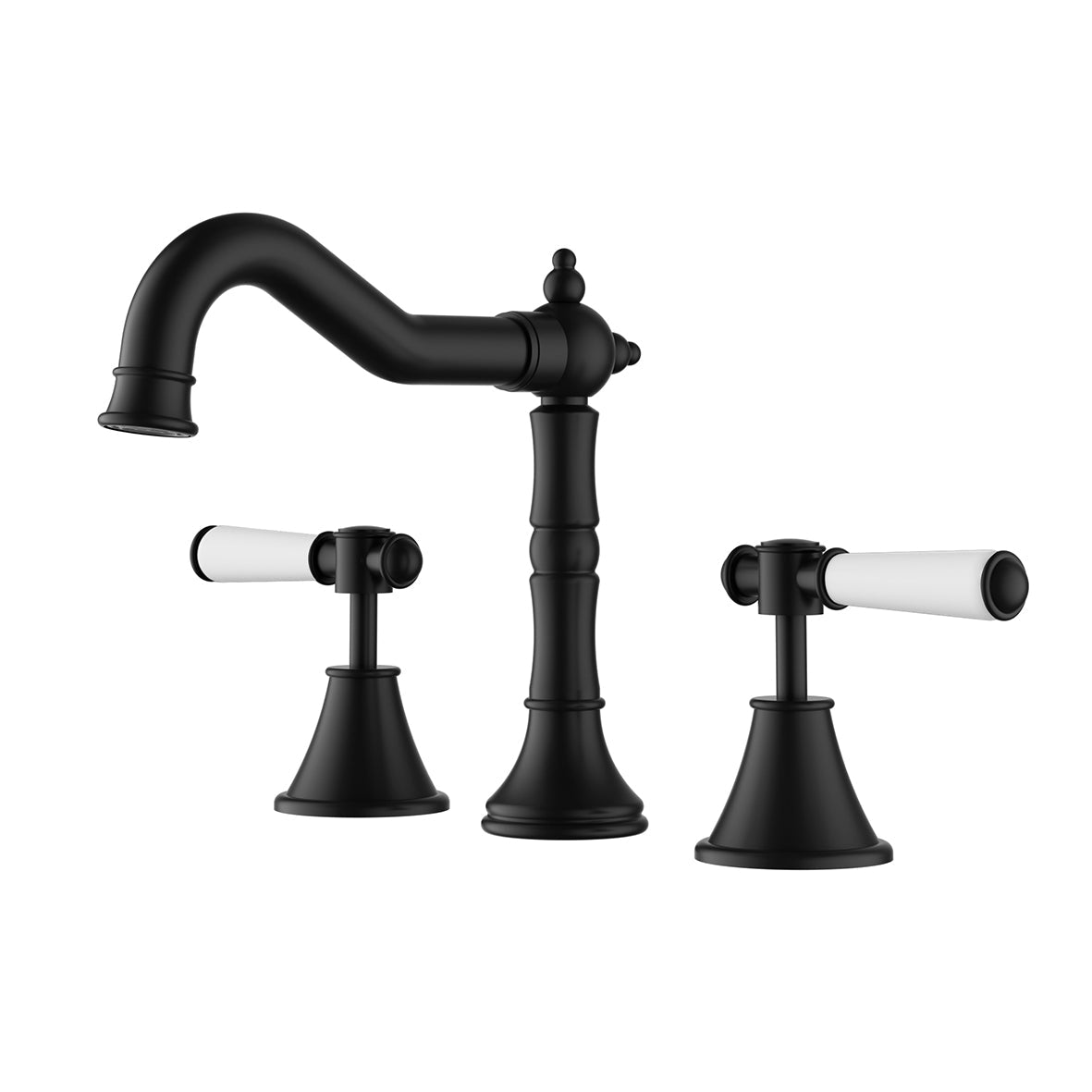 Clasico Basin Tap Set - matt-black / Standard Handle