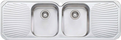 Oliveri Petite Double Bowl Inset Sink With Double Drainer PE353