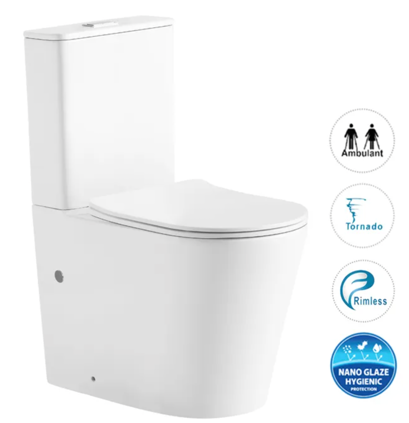 Inspire Radiant  Tornado Flush Rimless Back to Wall Toilet Suite