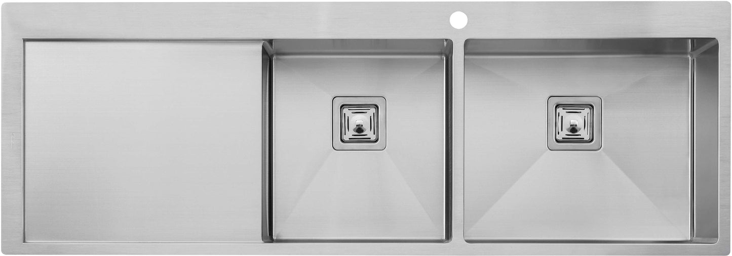 Oliveri Pro Series 1 & 3/4 Double Right Hand Bowl Inset Sink With Drainer PR1112