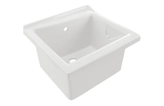 Londri 64 x 61 Fireclay Inset Sink - Gloss White (Inc. free 50x50mm Stainless Steel Basket Waste)