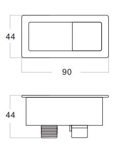 Rectangle Brushed Nickel Flush Button