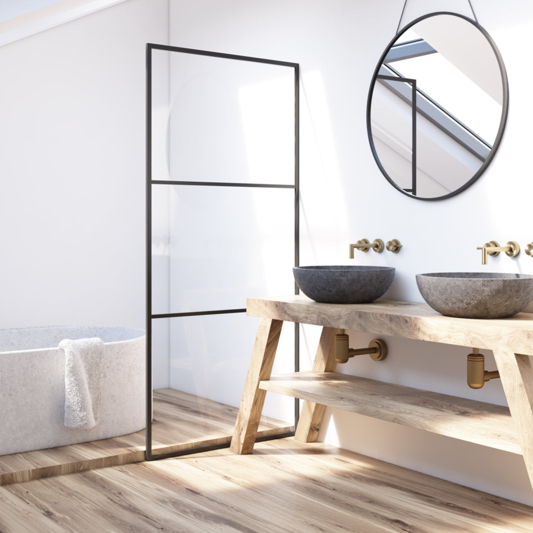 NERA BORDEAUX 0.2 - Up to 1200 x 2000 / Clear with Black Pattern / U-Bracket Matte Black
