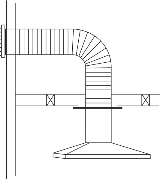 Abey 200mm Horizontal External Wall Rangehood Flue/Vent Kit RHH8