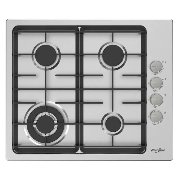 Whirlpool 600mm 4 Burner Gas Cooktop - Stainless Steel