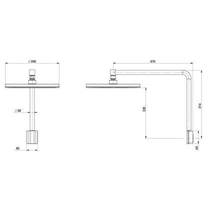 Phoenix Nx Vive Shower Arm & Rose Chrome