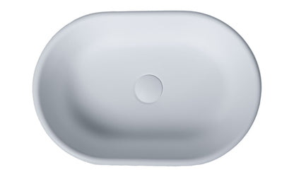 Blanche 53 x 36 TitanCast Solid Surface Above Counter Basin-Satin Silk White