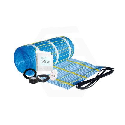 ThermoGroup Thermonet 150-200W/m² Undertile/In Screed Floor Heating Kit with White/Black Glass Thermostat
