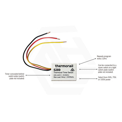 ThermoGroup Thermorail Eco Timer ONLY & Switch Plate Available