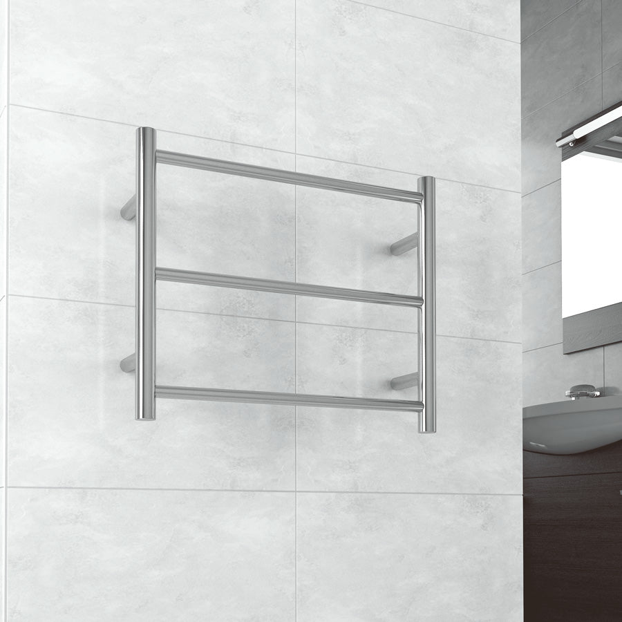 ThermoGroup 3/9 Bars 240V Budget Straight Round Ladder Heated Towel Rail Polished Stainless Steel