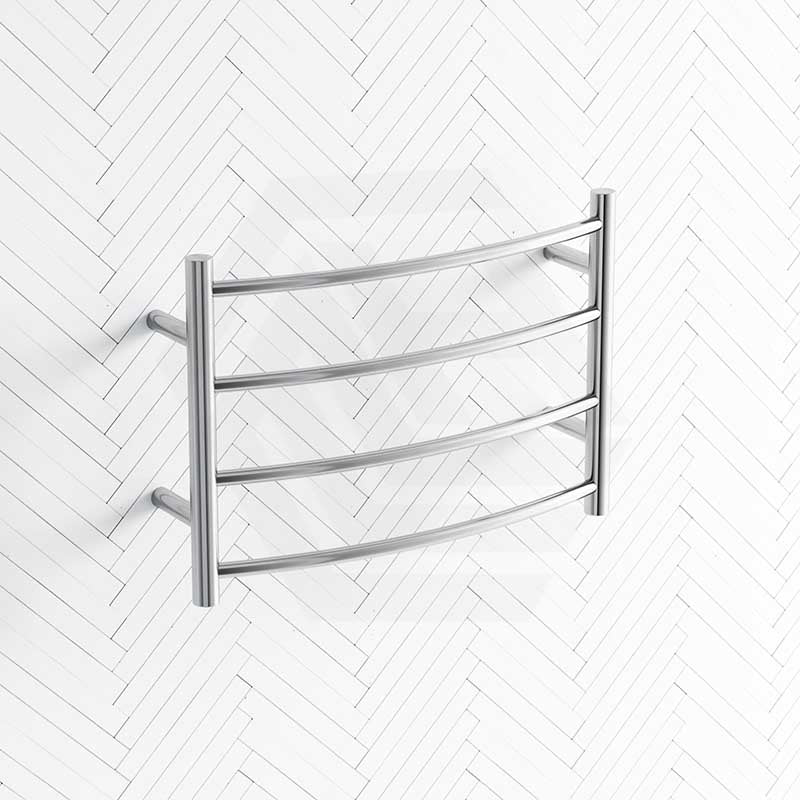 ThermoGroup 4/12 Bars 240V Curved Round Ladder Heated Towel Rail Polished Stainless Steel