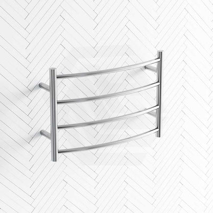 ThermoGroup 4/12 Bars 240V Curved Round Ladder Heated Towel Rail Polished Stainless Steel