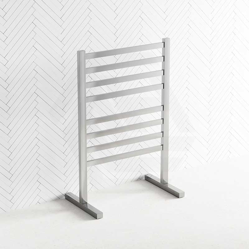 ThermoGroup Thermorail 590x900x355mm 240V Straight Flat Free-Standing   Steel Heated Towel Rail 8 Bars