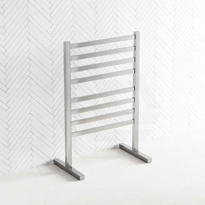 ThermoGroup Thermorail 590x900x355mm 240V Straight Flat Free-Standing   Steel Heated Towel Rail 8 Bars