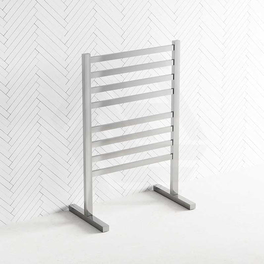 ThermoGroup Thermorail 590x900x355mm 240V Straight Flat Free-Standing   Steel Heated Towel Rail 8 Bars