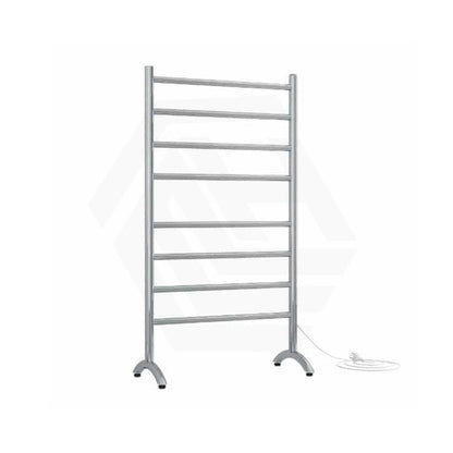 ThermoGroup Thermorail 600x1080x300mm 240V Straight Round Free-Standing Polished Stainless Steel/Matt Black Heated Towel Rail 8 Bars