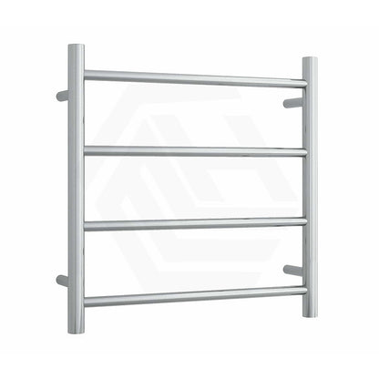 ThermoGroup 550x550x122mm 240V Straight Round Ladder Heated Towel Rail 4 Bars Polished Stainless Steel/Matt Black