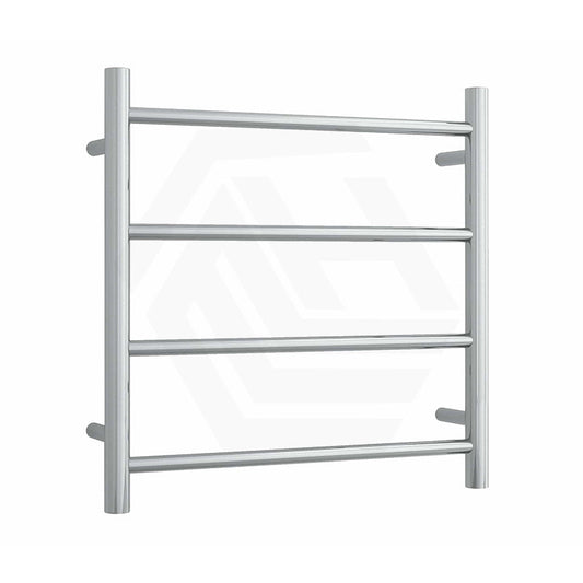ThermoGroup 550x550x122mm 240V Straight Round Ladder Heated Towel Rail 4 Bars Polished Stainless Steel/Matt Black