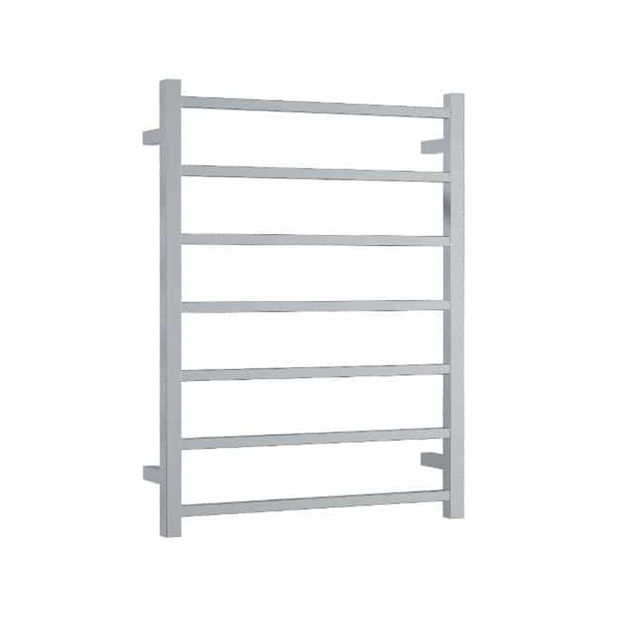 ThermoGroup 600x800x120mm 12V Straight Square Ladder Heated Towel Rail 7 Bars   Steel