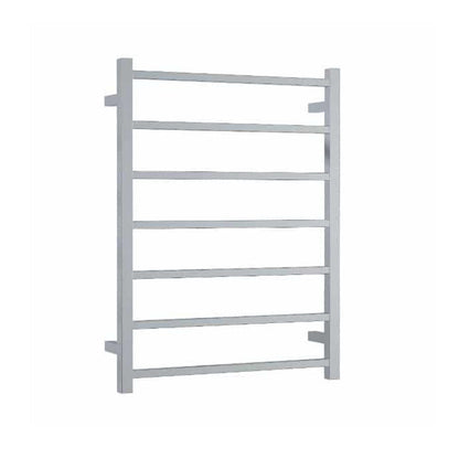 ThermoGroup 600x800x120mm 12V Straight Square Ladder Heated Towel Rail 7 Bars   Steel
