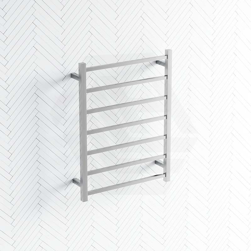 ThermoGroup 600x800x120mm 12V Straight Square Ladder Heated Towel Rail 7 Bars   Steel