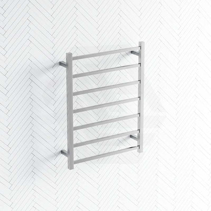 ThermoGroup 600x800x120mm 12V Straight Square Ladder Heated Towel Rail 7 Bars   Steel