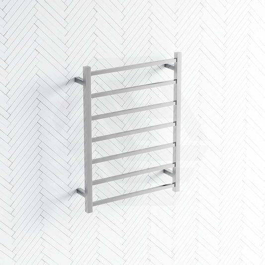 ThermoGroup 600x800x120mm 12V Straight Square Ladder Heated Towel Rail 7 Bars   Steel