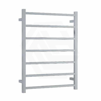 ThermoGroup 4/7 Bars 240V Straight Square Ladder Heated Towel Rail Polished Stainless Steel