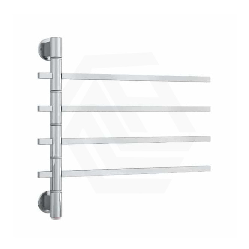 ThermoGroup Thermorail 600x540x99mm 240V Straight Square Swivel   Steel Heated Towel Rail 4 Bars