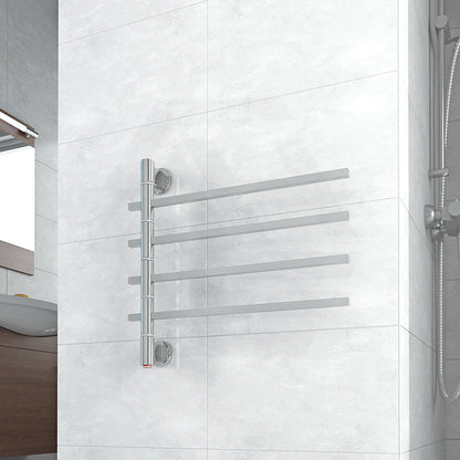 ThermoGroup Thermorail 600x540x99mm 240V Straight Square Swivel   Steel Heated Towel Rail 4 Bars