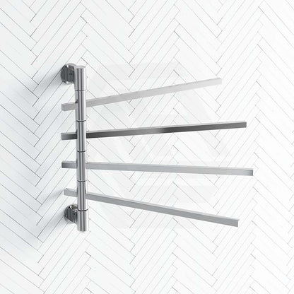 ThermoGroup Thermorail 600x540x99mm 240V Straight Square Swivel   Steel Heated Towel Rail 4 Bars