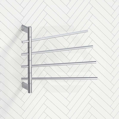 ThermoGroup Thermorail 595x540x104mm 240V Straight Round Swivel Heated Towel Rail 4 Bars 3 Colours Available