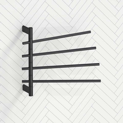 ThermoGroup Thermorail 595x540x104mm 240V Straight Round Swivel Heated Towel Rail 4 Bars 3 Colours Available