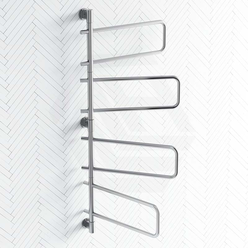 ThermoGroup Thermorail 570x1260x99mm 240V Straight Round Swivel   Steel Heated Towel Rail 8 Bars