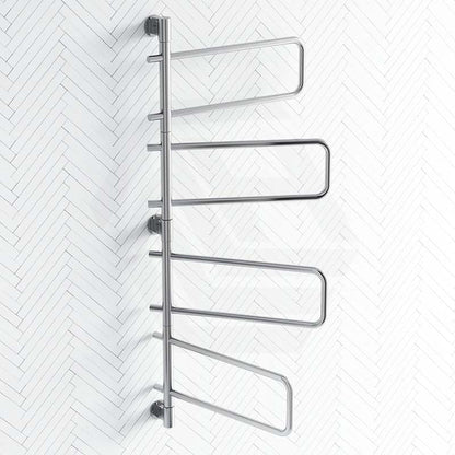 ThermoGroup Thermorail 570x1260x99mm 240V Straight Round Swivel   Steel Heated Towel Rail 8 Bars