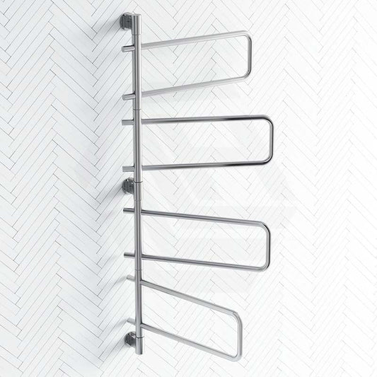 ThermoGroup Thermorail 570x1260x99mm 240V Straight Round Swivel   Steel Heated Towel Rail 8 Bars