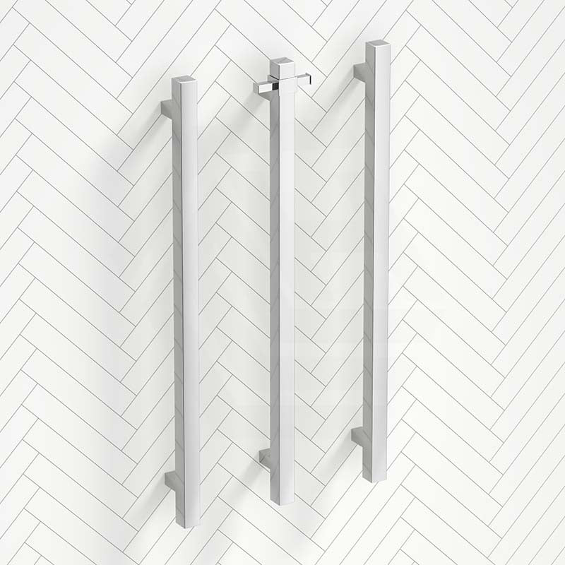 ThermoGroup 12V 900mm Square Vertical 3 Single Heated Towel Rails Variant Colour Available