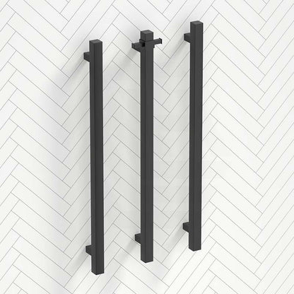 ThermoGroup 12V 900mm Square Vertical 3 Single Heated Towel Rails Variant Colour Available