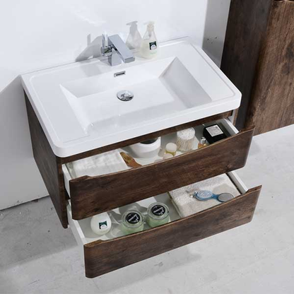 Belbagno Ancona 600mm Wall Hung Vanity Rose Wood 600 X 420 X 450