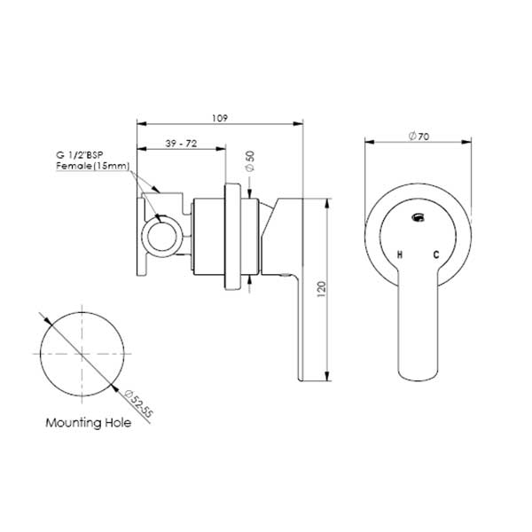 Greens Astro II Shower Mixer Mini Plate